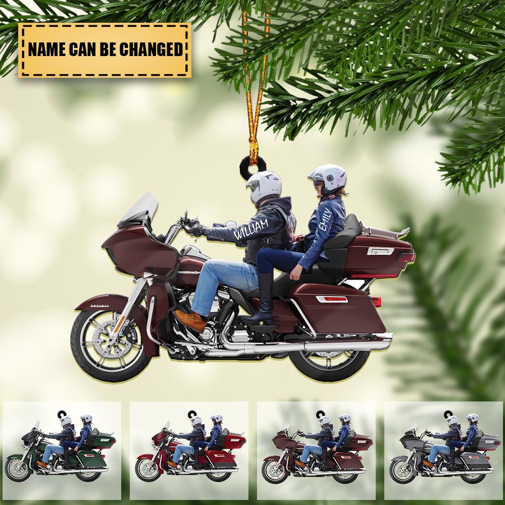 Personalized Biker Couple Ultra Limited Motorcycle Ornament
