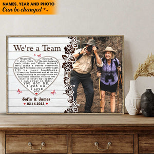 We're A Team Couple Personalized Poster, Personalized Valentine Gift for Couples, Husband, Wife, Parents, Lovers