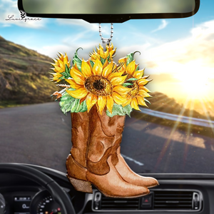 Cowgirl Boots With Sunflowers Ornament