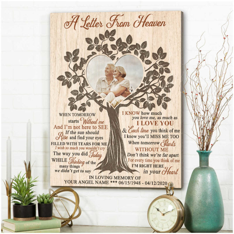 Personalized Memorial Photo Gifts A letter from heaven Poster
