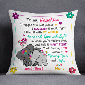 Personalized Elephant Daughter Pillowcase