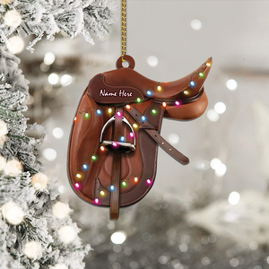 Personalized Horse Saddle For Horse Lovers Riding Horse Christmas Acrylic Ornament