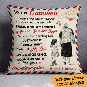 Personalized Grandpa Grandma Mom Granddaughter Daughter Grandson Pillow