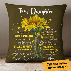 Personalized Daughter Sunflower Tree Pillow