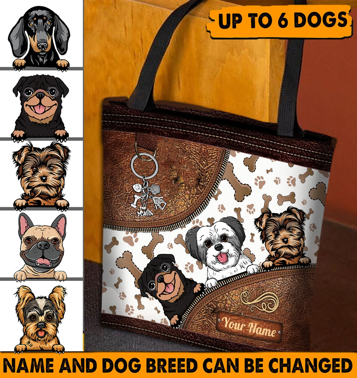 Dog Lover Personalized All Over Tote Bag