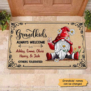 Grandkids Always Welcome doll Personalized Doormat