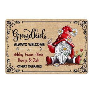 Grandkids Always Welcome doll Personalized Doormat