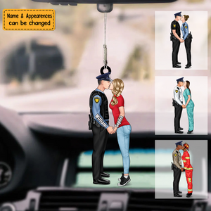 Personalized Ornament, Couple Portrait, Firefighter, EMS, Nurse, Police Officer, Military