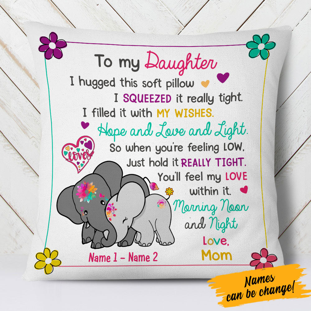 Personalized Elephant Daughter Pillowcase