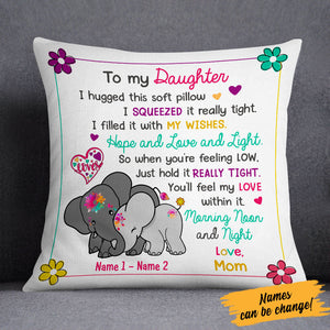 Personalized Elephant Daughter Pillowcase