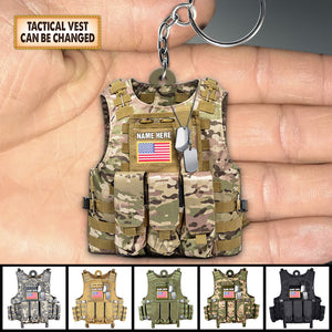 Personalized Military, Armed Forces Tactical Combat Vest Acrylic Keychain