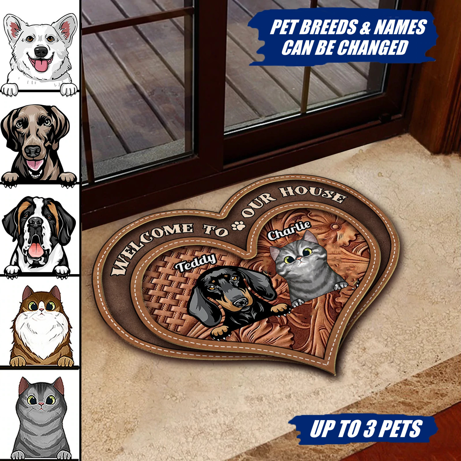 Dog&Cat Personalized Custom Shaped Doormat