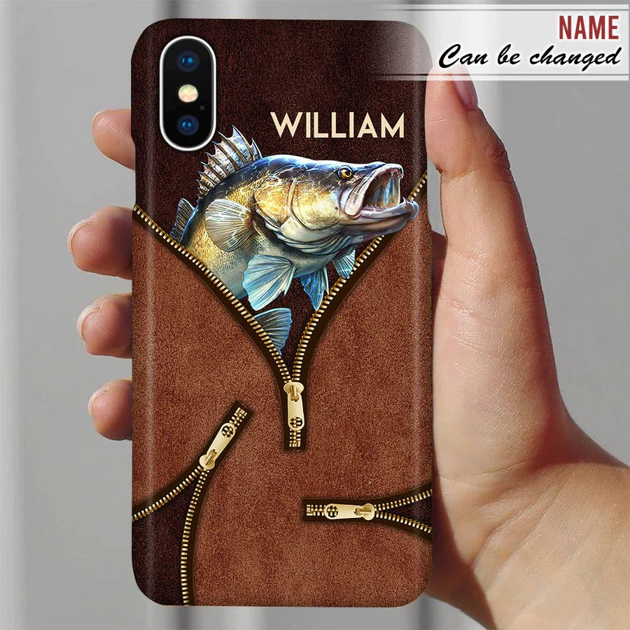 Personalized Fishing Brown Zipper Phone Case