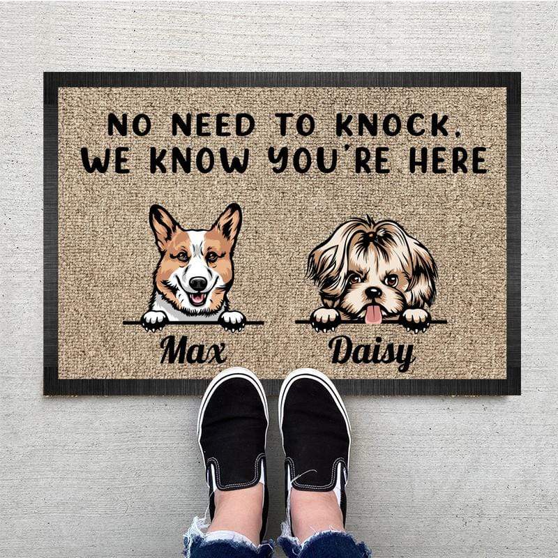 No Need To Knock Doormat, Dog Lover Gift, Custom Quotes