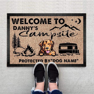 Welcome To Our Campsite Protected Doormat, Camping Gift, Dog Lover Gift