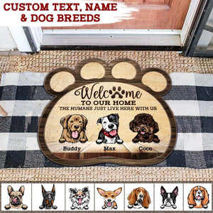Welcome To Our Home Dog Doormat, Custom Paw Shape Doormat, HN590