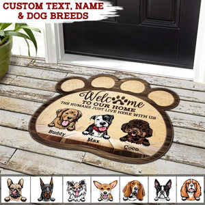 Welcome To Our Home Dog Doormat, Custom Paw Shape Doormat, HN590