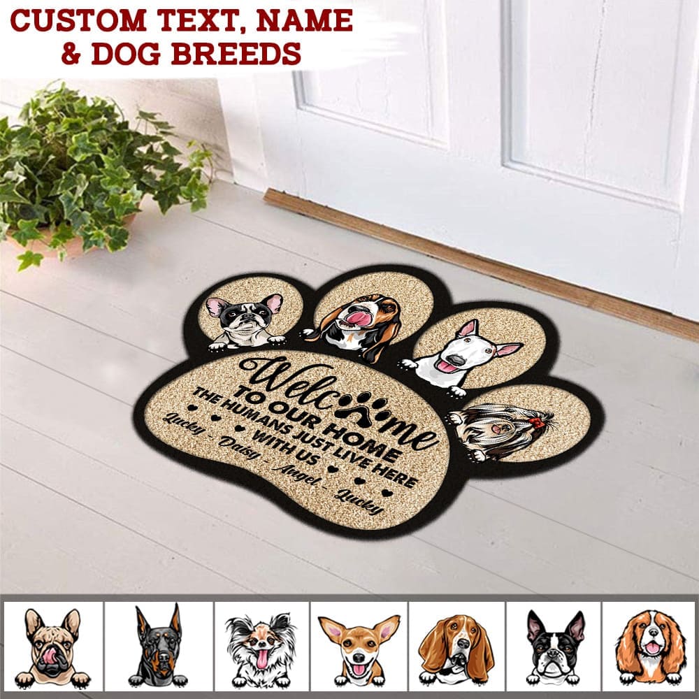 Welcome To Our Home Dog Doormat, Paw Shape Doormat, HN590