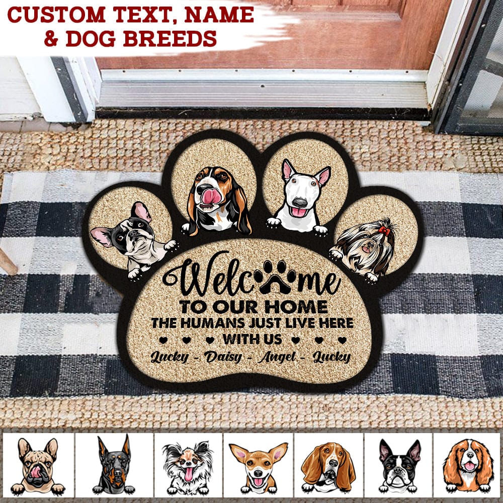 Welcome To Our Home Dog Doormat, Paw Shape Doormat, HN590