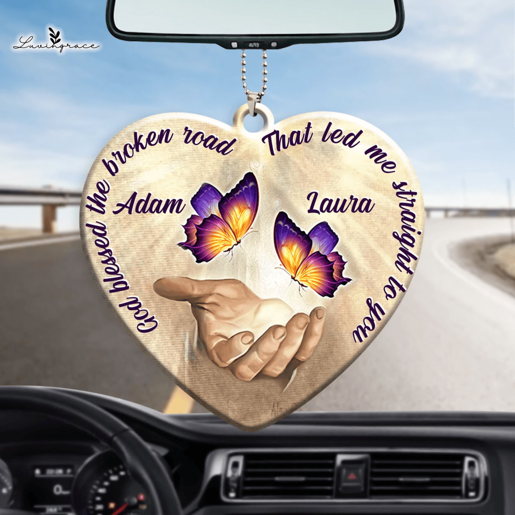 God Blessed Butterfly Couple Personalized Ornament