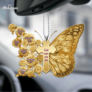 Golden Butterfly Cross God Says You Are Ornament