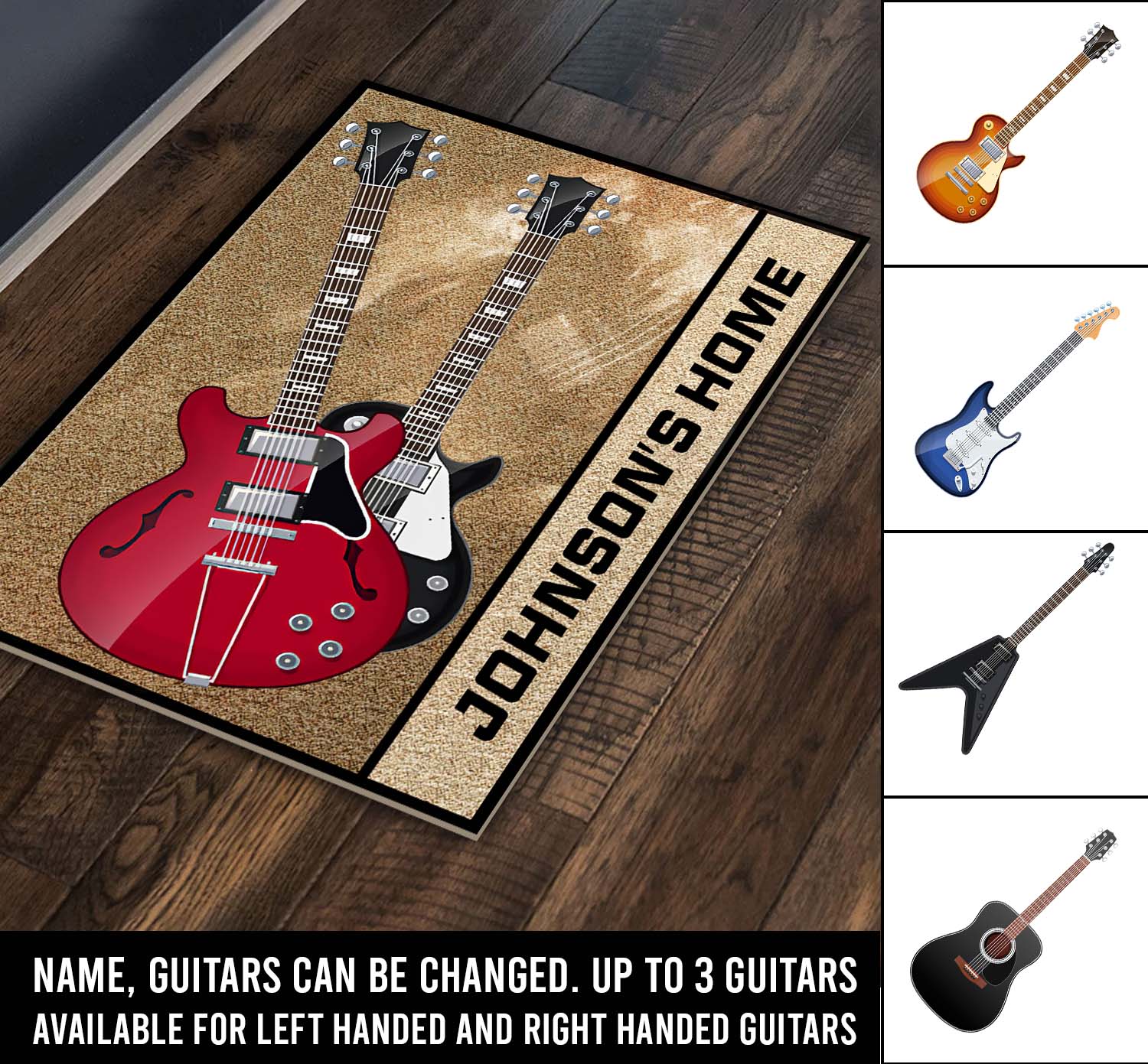 Guitar Personalized Doormat