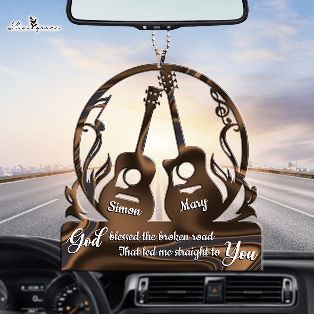 Guitar Love God Blessed Personalized Ornament