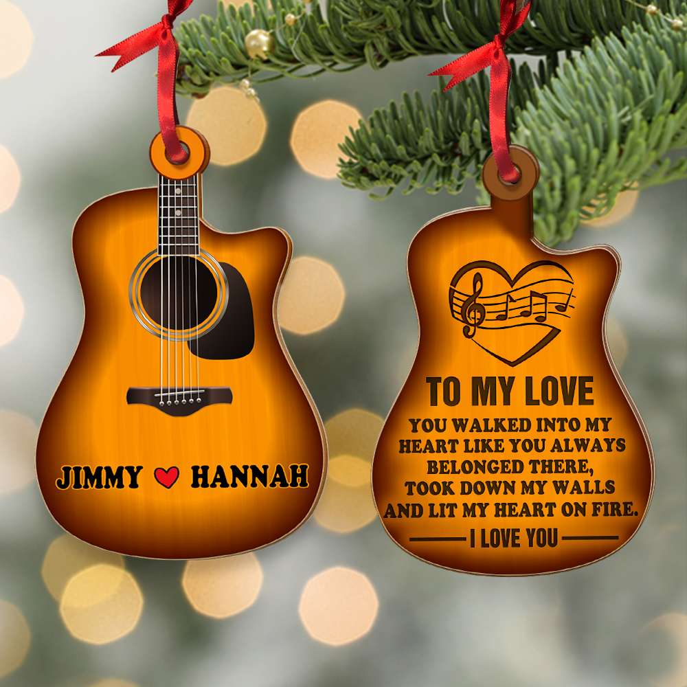 Guitar Couple To My Love Personalized Christmas Ornament