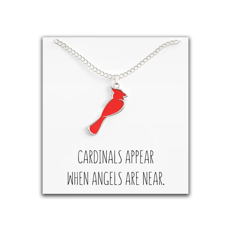 Cardinal Necklace for Women – Cute Red & Silver Charm