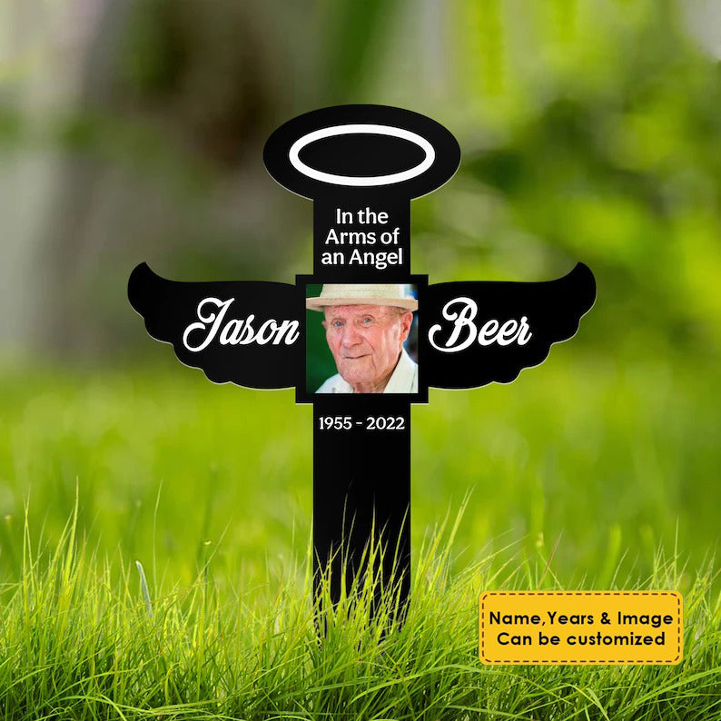 In The Arms of An Angel Memorial Personalize Plaque