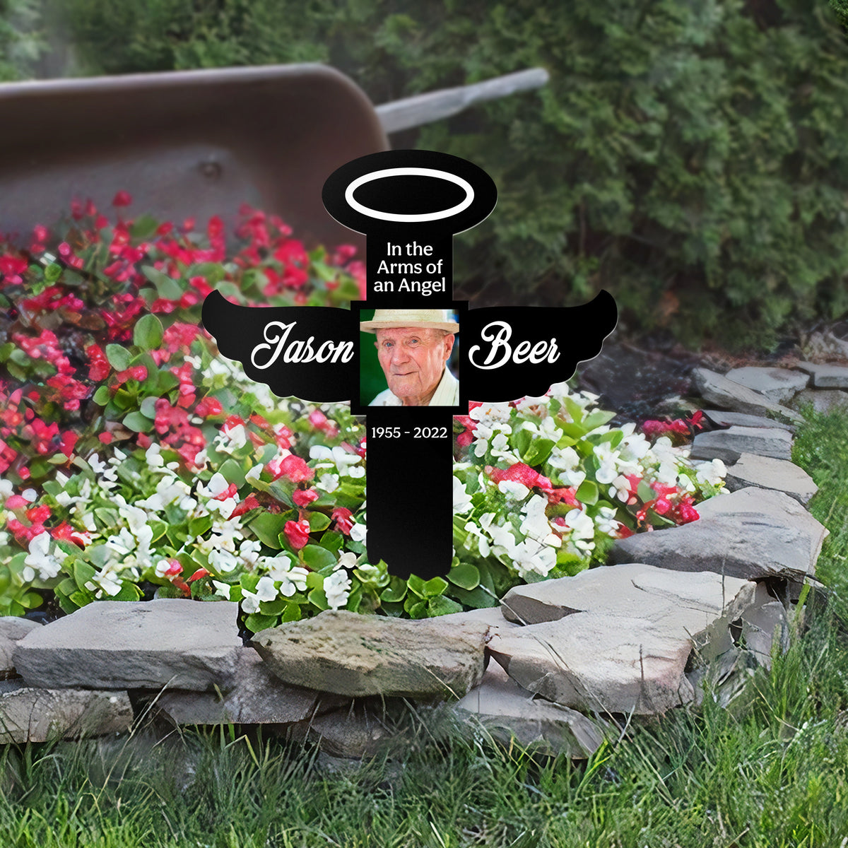 In The Arms of An Angel Memorial Personalize Plaque