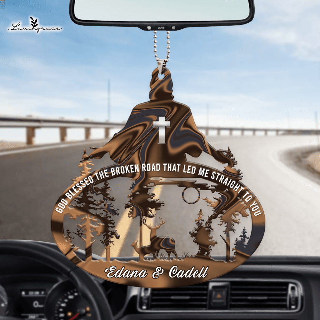 Jesus With Buck And Doe God Blessed Personalized Ornament