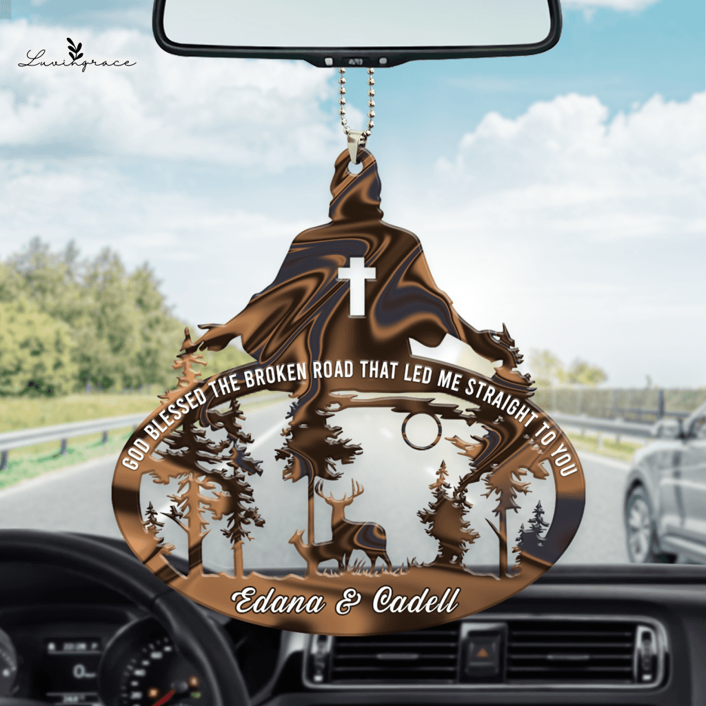 Jesus With Buck And Doe God Blessed Personalized Ornament