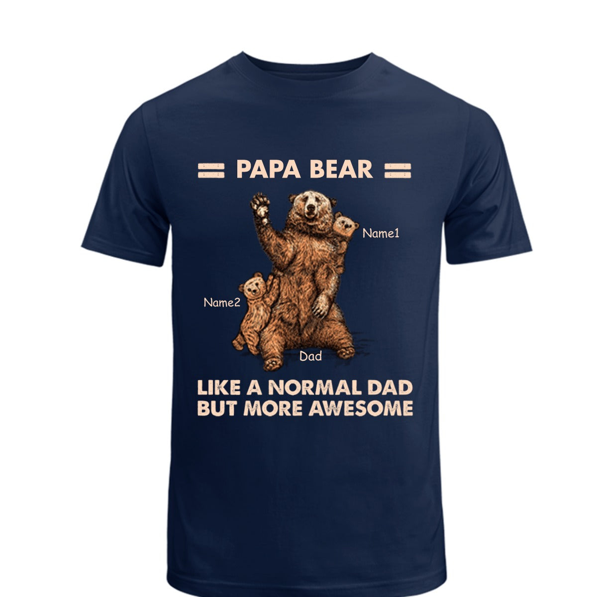 Papa Bear And Kids Personalized Shirt