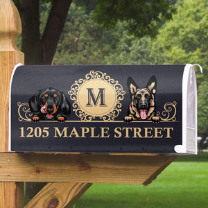 Elegant Family House Number Magnetic Mailbox Cover, Dog Lover Gift