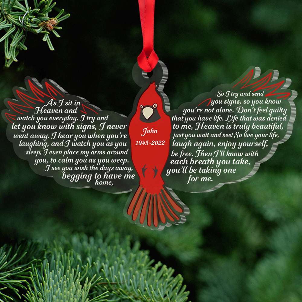 Cardinal Bird A Letter From Heaven, Personalized Memorial Ornament