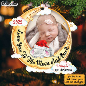 Personalized Elephant Baby First Christmas Ornament