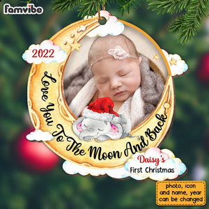 Personalized Elephant Baby First Christmas Ornament