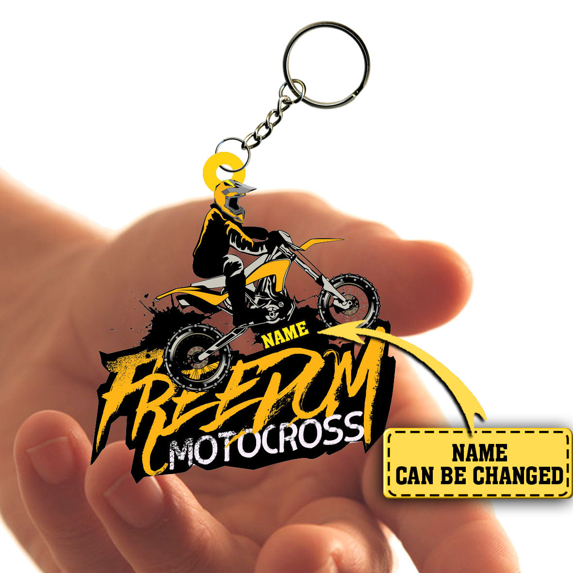 Personalized Motorcycle Female Biker Acrylic Keychain