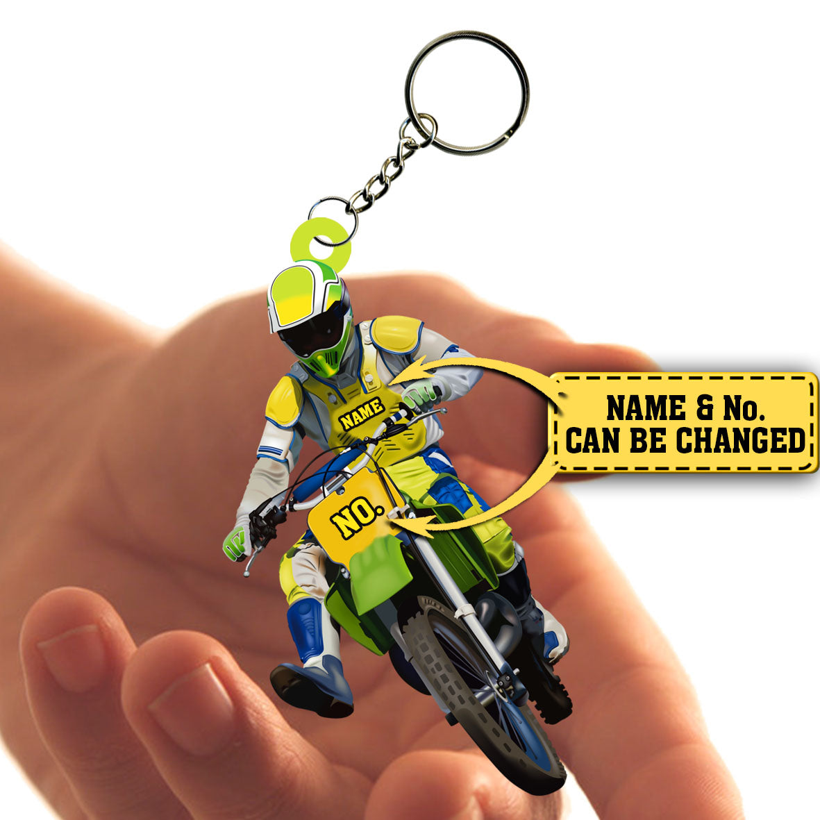 Personalized Motorcycle Racing Flat Acrylic Keychain