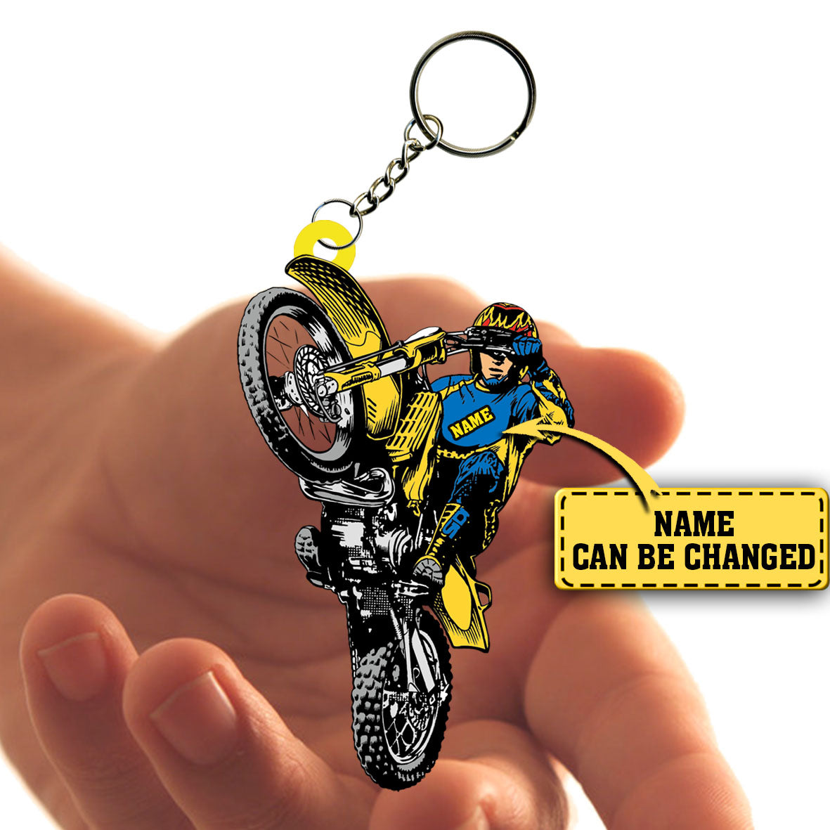 Personalized Motorcycle Racing Biker Flat Acrylic Keychain