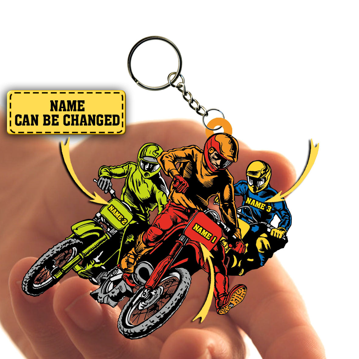 Personalized Motorcycle Racing Biker Team Flat Acrylic Keychain
