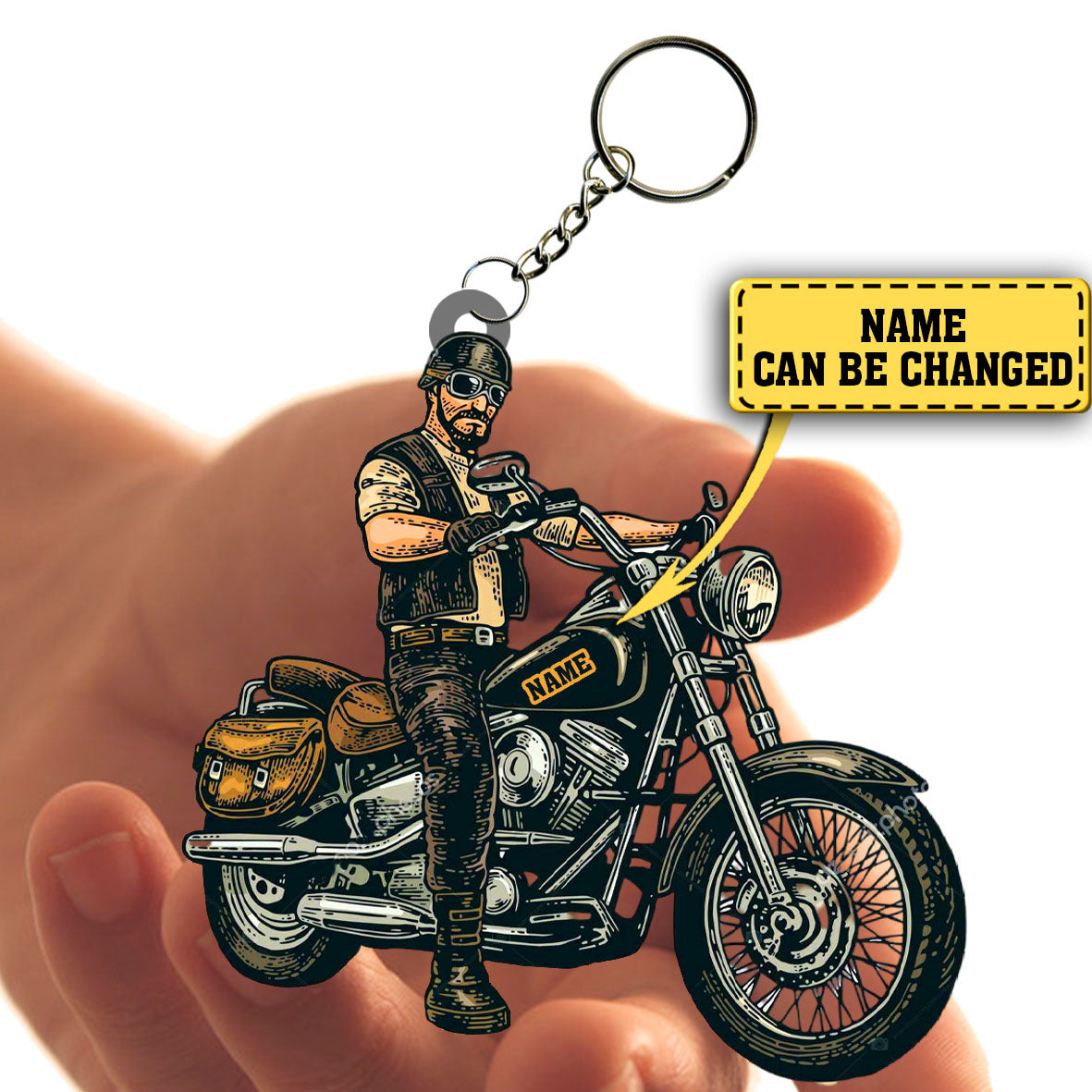 Personalized Motorcycle Lover- Male Biker Flat Acrylic Keychain