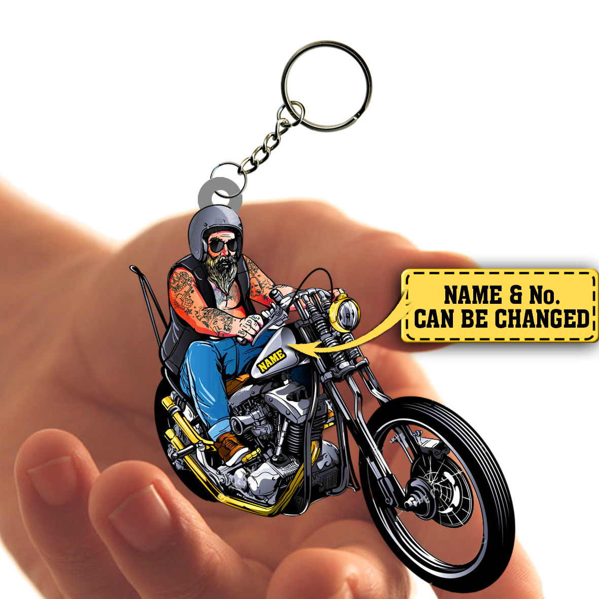 Personalized Motorbike Flat Acrylic Keychain