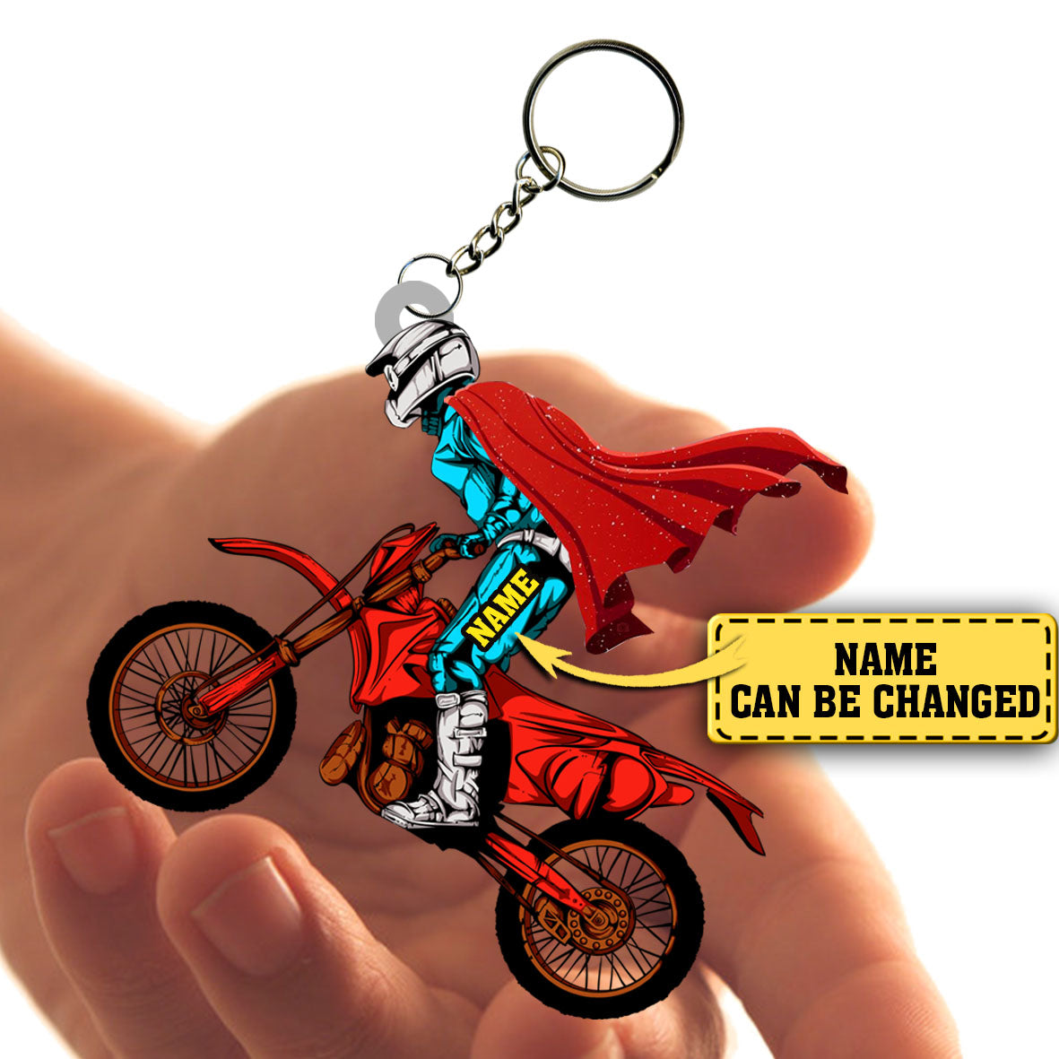 Personalized Motorcycle Rider Flat Acrylic Keychain