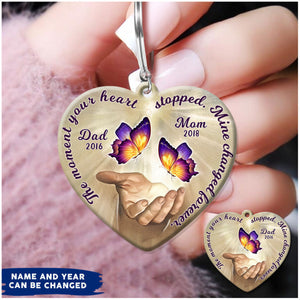 The Moment Your Heart Stopped, Mine Changed Forever Custom Memorial Ornament