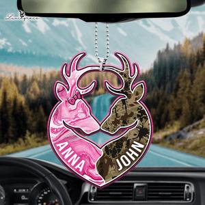 Personalized Buck And Doe Camo Ornament
