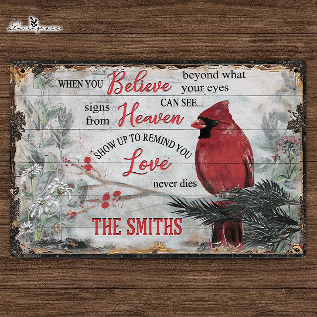Personalized Cardinal Signs From Heaven Wood Rectangle Sign