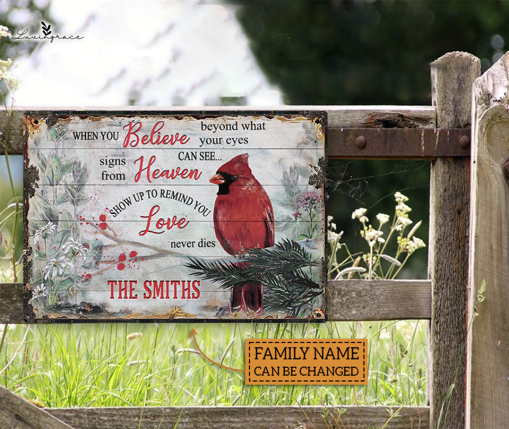 Personalized Cardinal Signs From Heaven Wood Rectangle Sign
