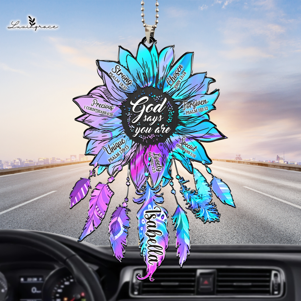 Personalized Hologram Flower God Says You Are Ornament
